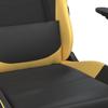 Gaming Chair with Massage Function Black & Gold Faux Leather