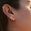4 pairs Simple Stainless Steel Earrings Minimalist Light Luxury Plain Round Earrings Women Men Stackable Earrings Set Girls