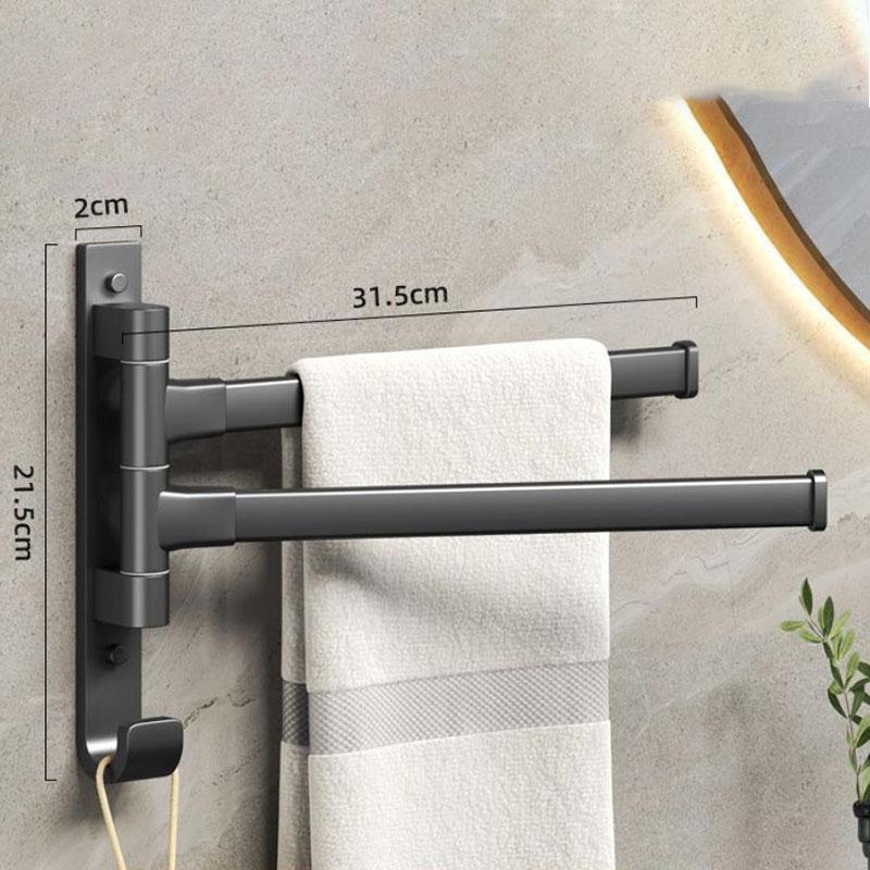 Rotary Towel Rack Perforated Toilet Rack Towel Bar Bathroom Artifact Towel Rack