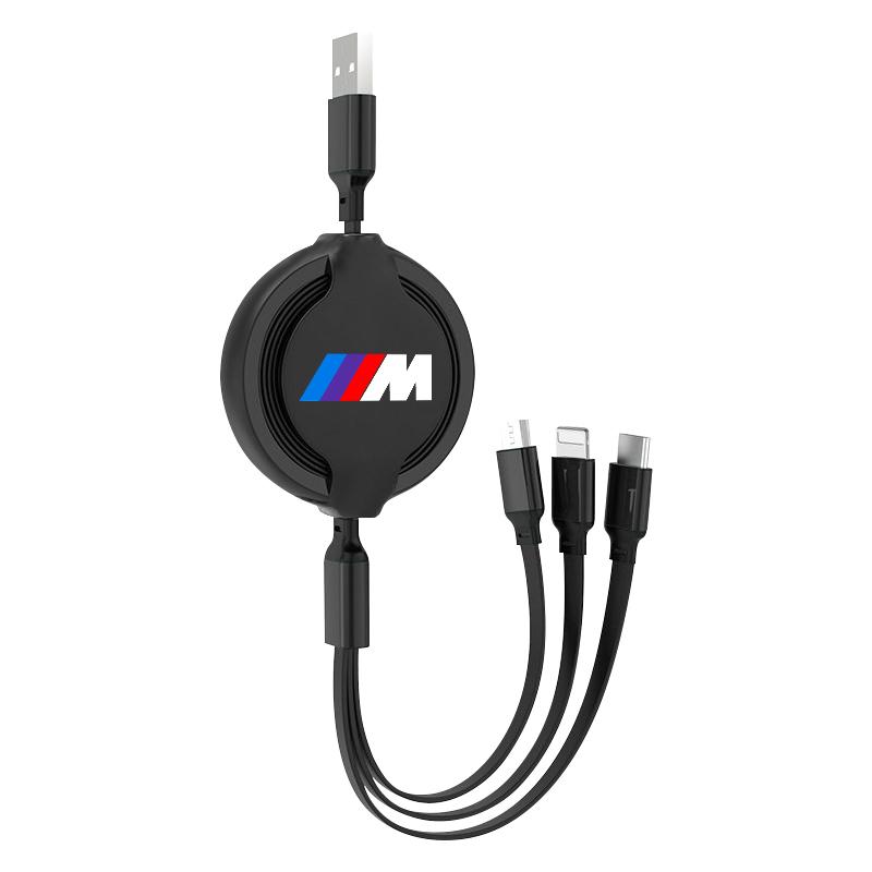 1Pcs Car Mounted Telescopic Three In One Mobile Phone Charger For BMW M E34 E36 E60 E90 E46 E39 E70 F10 F20 F30 X5 X6 X1 M3 M5 M6 E71 F01 F02 F87