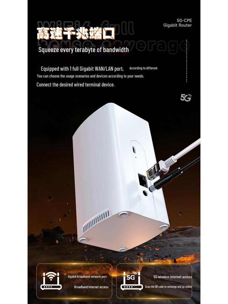 5G Gigabit Wireless Home & Enterprise Router with Dual Netcom and Indoor Mobile WiFi 5GCPE