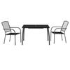 3 Piece Garden Dining Set Anthracite Steel