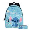 Stitc Cartoon Full Print Backpack Student Bag Pencil Case Two-Piece Set Children'S Backpack