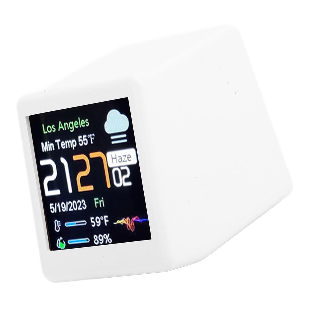 Desktop Elektronische Uhr LCD Digitalanzeige Kalender Temperatur Wettervorhersagestation Unterstützung