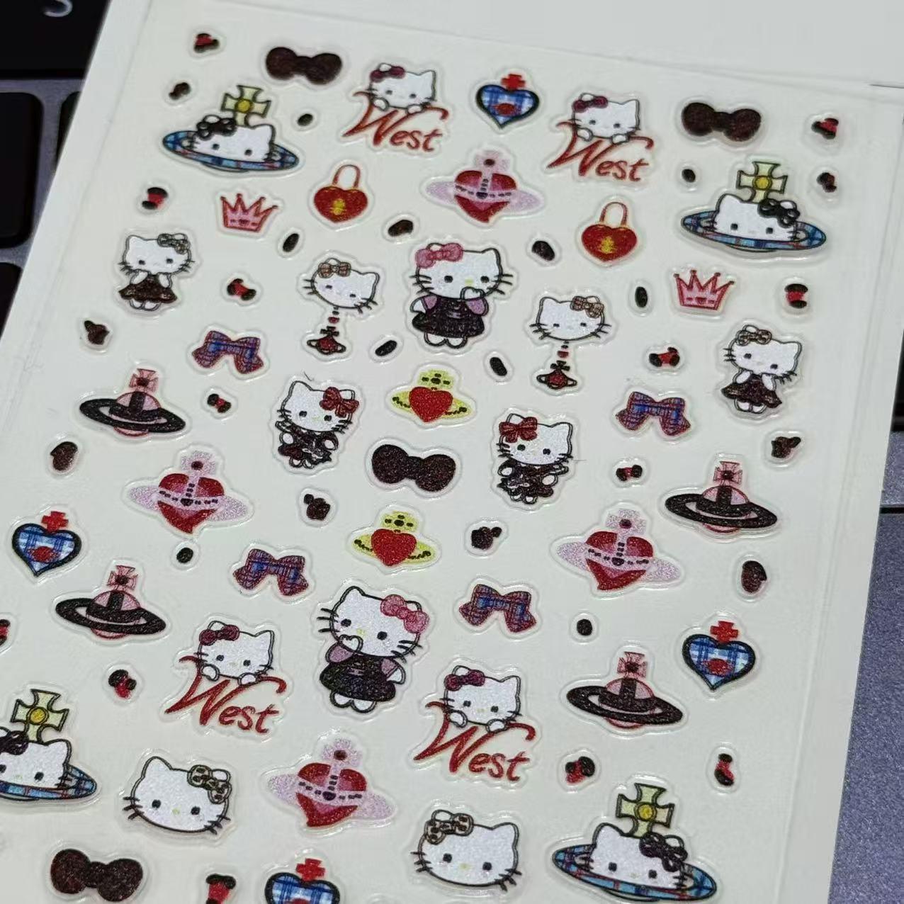 3D Набор Наклеек и Для Ногтей Hello Kitty - Милые Мультяшные Дизайны для Бутылок с Водой и Камер