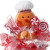 Christmas Front Door Wreath Christmas Gingerbread Man Doll Wreath Gingerbread Hanging Decorations for Front Door Wall Fireplace