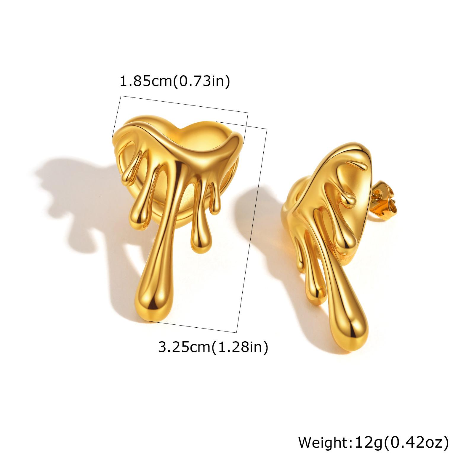 Titanium Steel Stud Earrings Niche Design Sense Stainless Steel Dripping Love Necklace Pn-2195