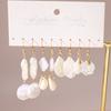 4pairs Summer Beach Conch Shell Drop Earrings for Women Girls Pearl Earrings Party Holiday Jewelry Gifts