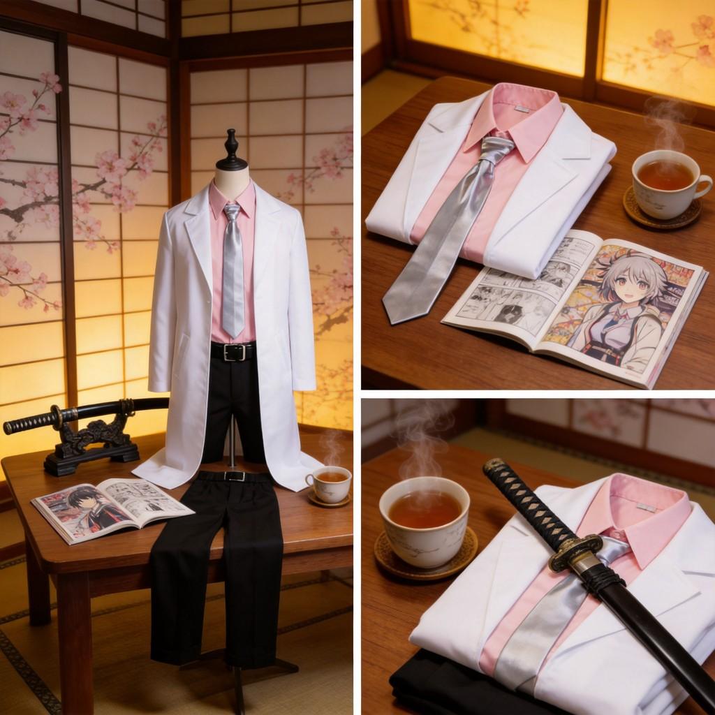 Gintama Sakata Ginpa Cosplay Costume With Polyester Fabric For Anime Role Play And Halloween Party