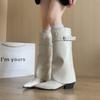 Pants Skinny Pile Two Wear Boots Women's Locomotive Boots Autumn Pointed Removable Long Fashion Skinny Boots Thick Heel