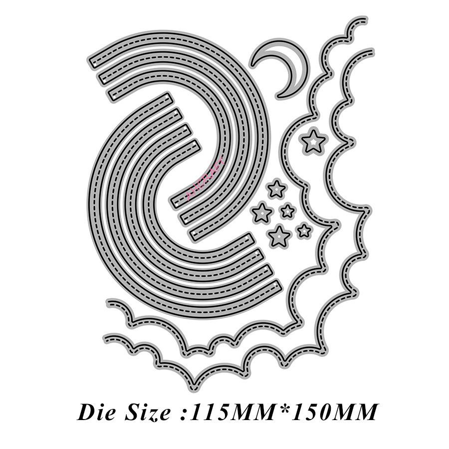 

Rainbow Clouds Metal Carbon Steel Die-cut Tool for DIY, December 2023 115*150mm, 28g/set