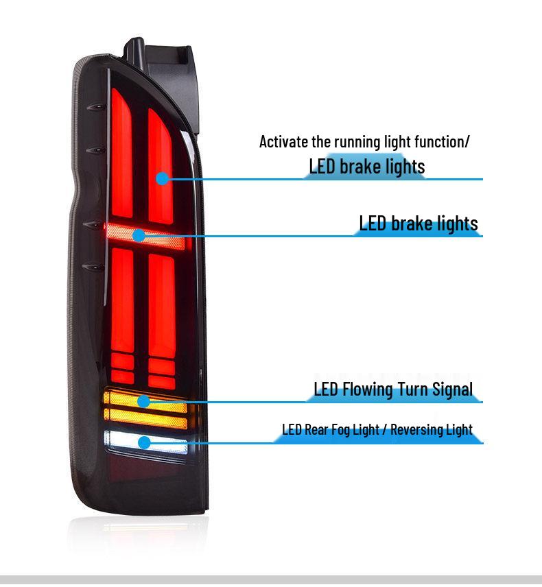 LED Tail Light for Toyota Hiace 05-18: Modified Dynamic Sequential Turn Signal Assembly