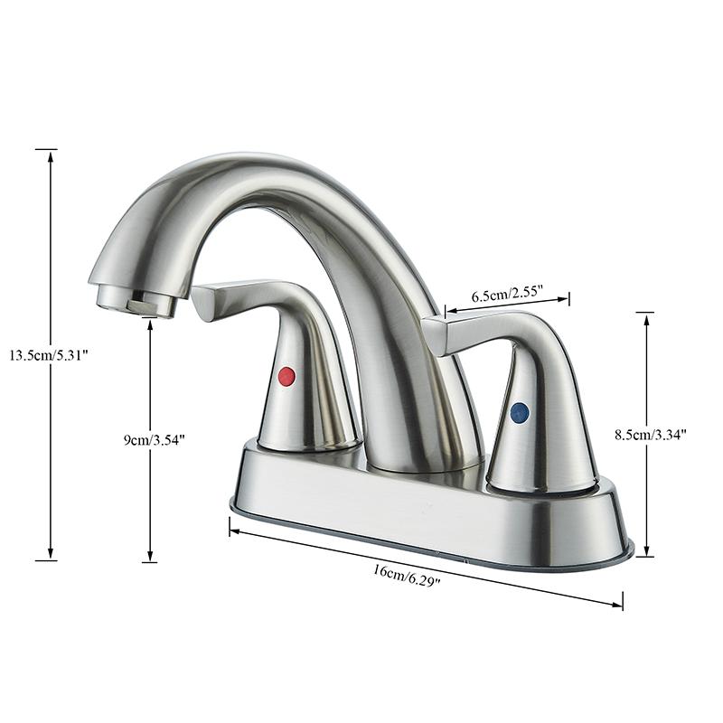Wanmivezlo Integrated Basin Brass Sink Faucet With Double Handle Hot And Cold Water Deck Installation Wash Basin Faucet