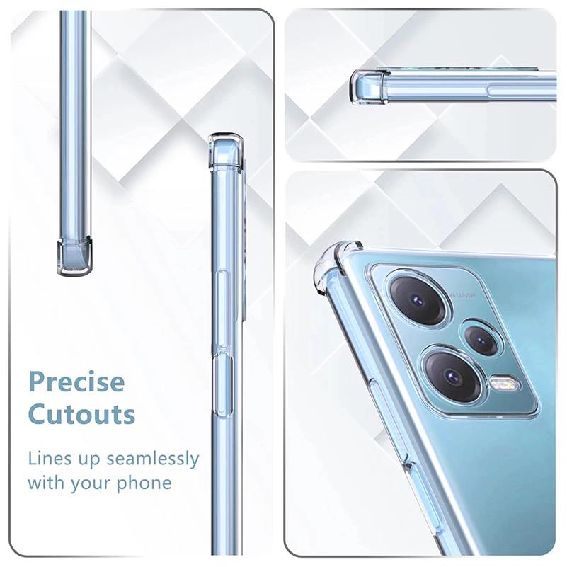 Stoßfeste, klare Silikonhülle für Xiaomi Redmi Note 13 12 12S 12T 11 11E 11T 10 Pro Plus Turbo Speed Cover Redmi 13C 12C