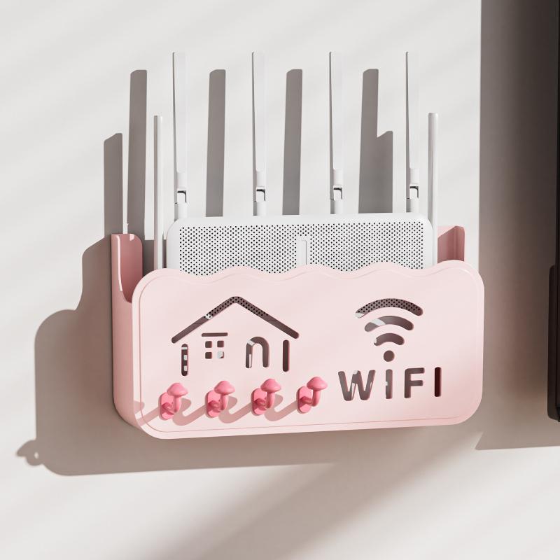 Kabelloser WLAN-Router-Regal-Aufbewahrungsbox Wandmontage ABS-Kunststoff Organizer-Box Kabel-Stromhalter Organizer-Box Heimdekoration