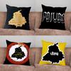 Punjab Map Pillow Case For Home Bedroom Car Office Decoration Living Room Sofa Cushion Cover Suitable