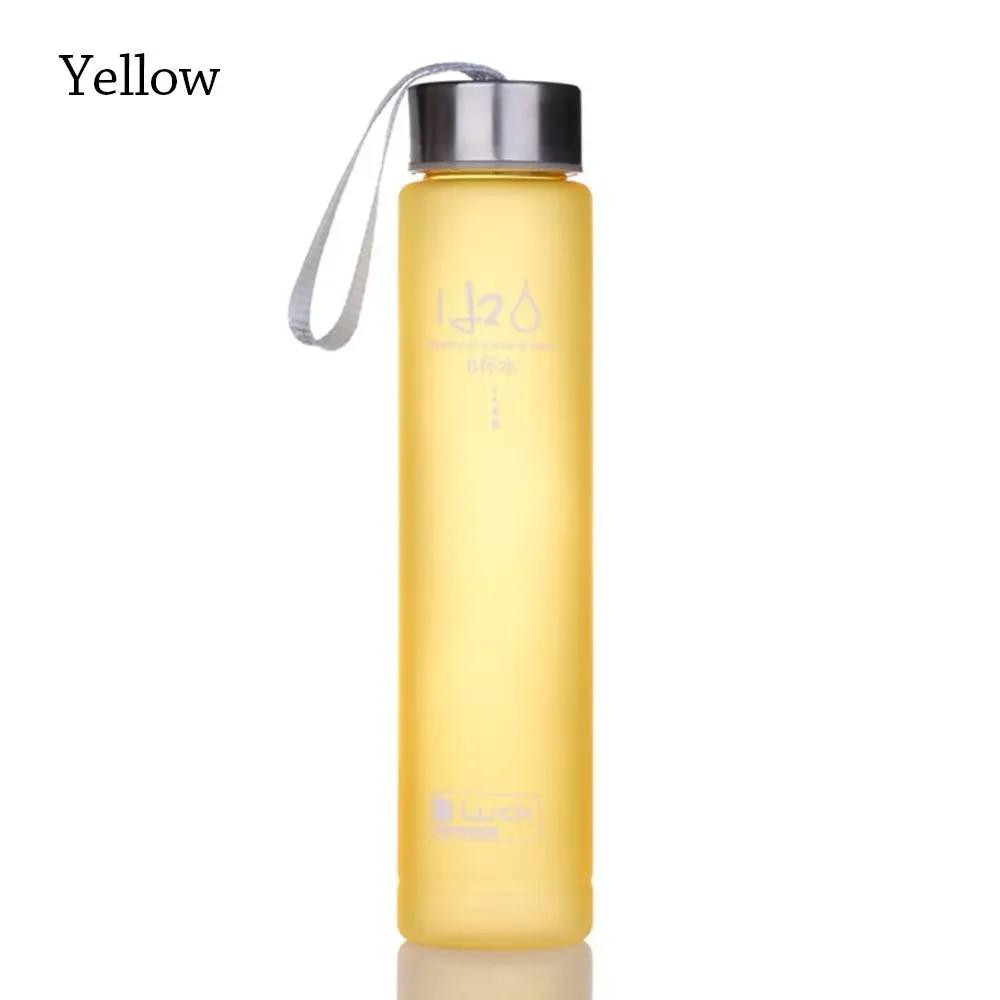 Square Water Bottle Plastic Clear Cup Leakproof Frosted Water Bottle Portable Drink Jug Practical PP Material Bottle with Straw