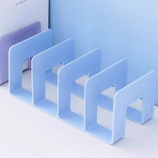 Modern Geometric Bookend Lattice Plastic Desktop Book Holder for Shelves Desk Space-Saving Multi-Purpose Organizer