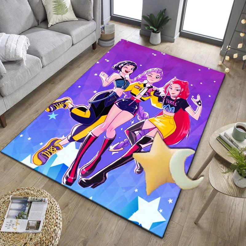 Superhero kpop Friends Adventure Office Rug Chair Mat, Game Carpet, Suitable for Front Door, Bedroom, Living Room, Desk, Holiday Gift