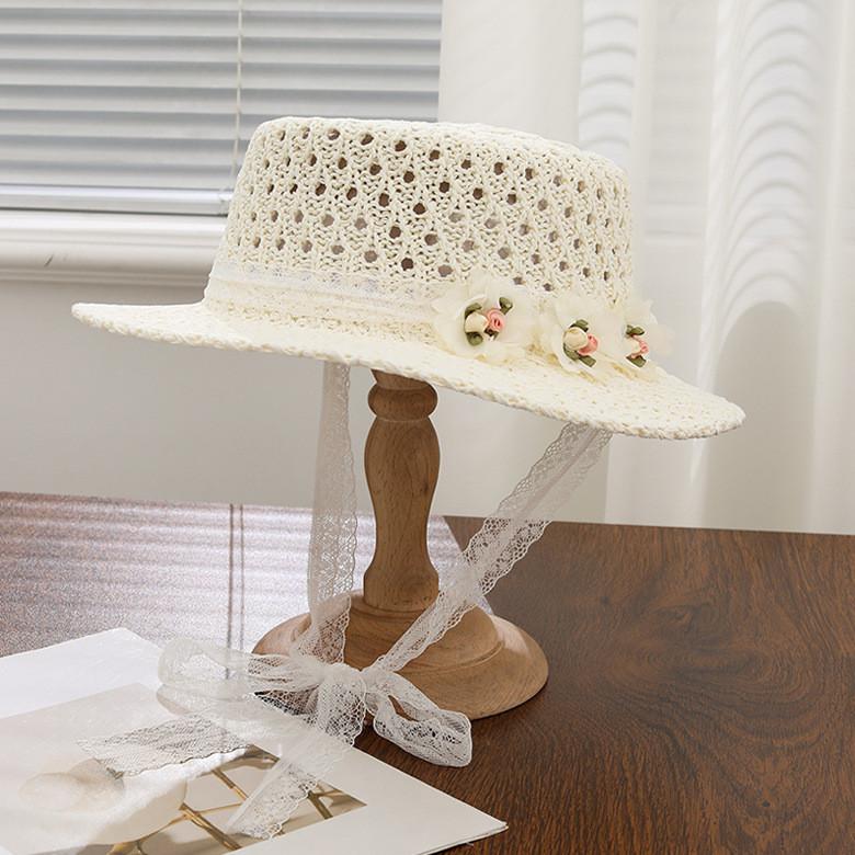 Straw Sun Hat With Wide Brim For Summer Beach Vacation Sun Protection