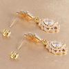 Vintage Crystal Zirconia Stainless Steel Earrings for Women Fashion Star Pendant Ear Piercing Earring Bridal Wedding Jewelry