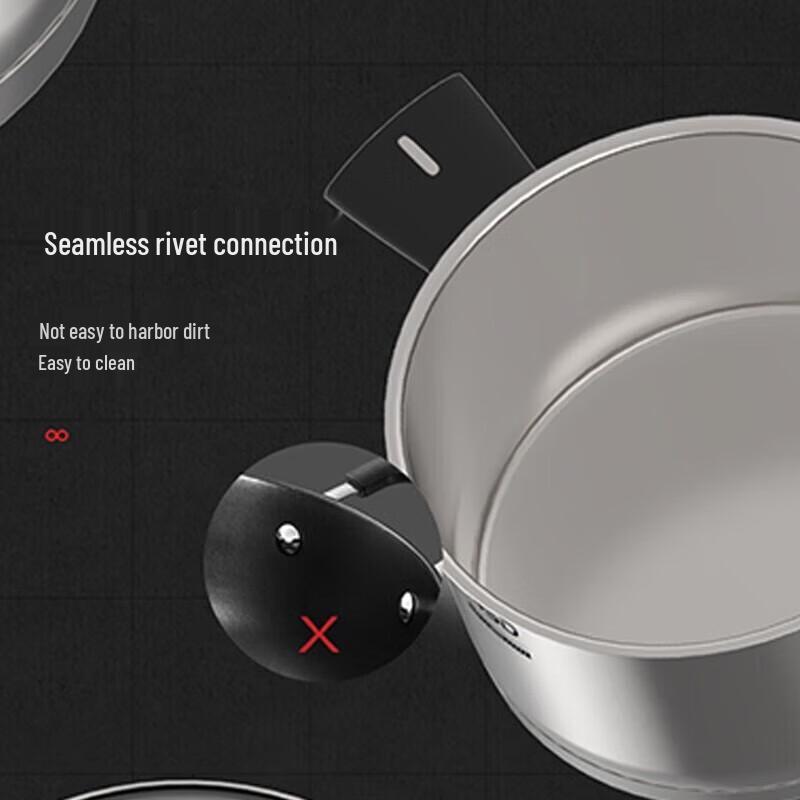 ASD 22cm 304 Stainless Steel Milk Steamer & Stew Pot