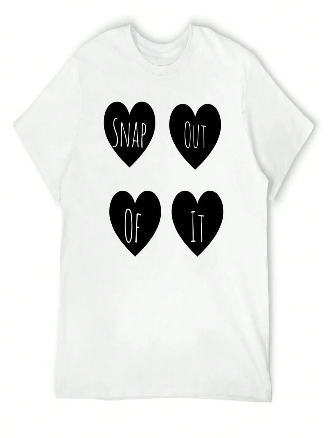Snap Out Of It Heart Sticker Packet Black T-Shirt Anime T-Shirt Graphic T Shirts Plain White T Shirts unisex S разноцветный