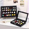 1pc Badge Display Box with Transparent Dust Cover, Brooch and Collectible Jewelry Box, Black Large Capacity Jewelry Box
