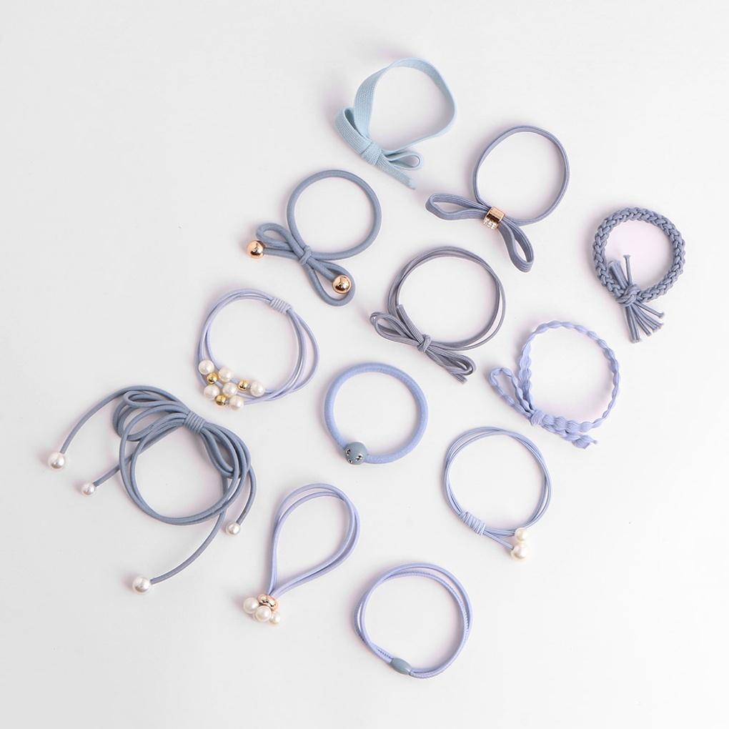 Women's Hair Tie 12-piece Set (Sky) Point Elastic