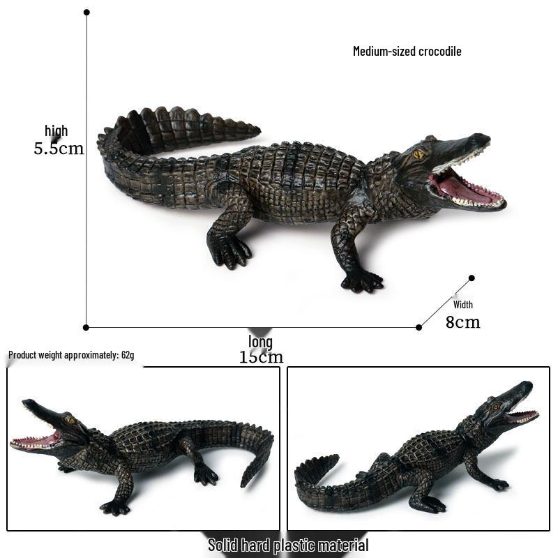 Crocodile Animal Model Toy: Caiman, Gharial, Nile Crocodile, Wild Boar, Deinosuchus - Kids' Educational Ornament