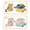 Kids Petrol Station Playset with Voice Prompt and Counting Function Die Cast Cars Steering Wheel Toy