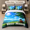 One Piece 3Pcs Bedding Set, Personalized Custom Name Text, 1 Duvet Cover & 2 Pillowcases For Bedroom