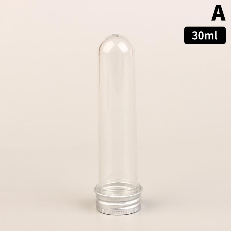 30/40/100Ml Pet Test Tube Bottle Transparent Cylindrical Plastic Refillable Bottle For Mask Candy Data Line Masking Paper