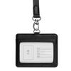 High Quality Genuine Leather Work Card Holder With Neck Lanyard Solid Color ID Card Cover Chest Cards Cases Business