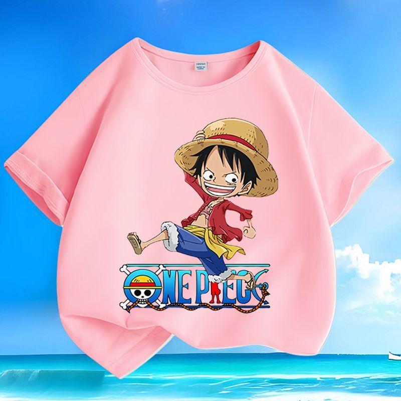 Newly Released Printed Cartoon Character for Boys and Girls Childrens Roundneck Summer Shortsleeved Shirt