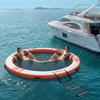 Inflatable Floating Dock, 3.05M Inflatable Dock Platform, Non-Slip Water Air Mat with Portable Carrying Bag & Detachable Ladder, Floating Water
