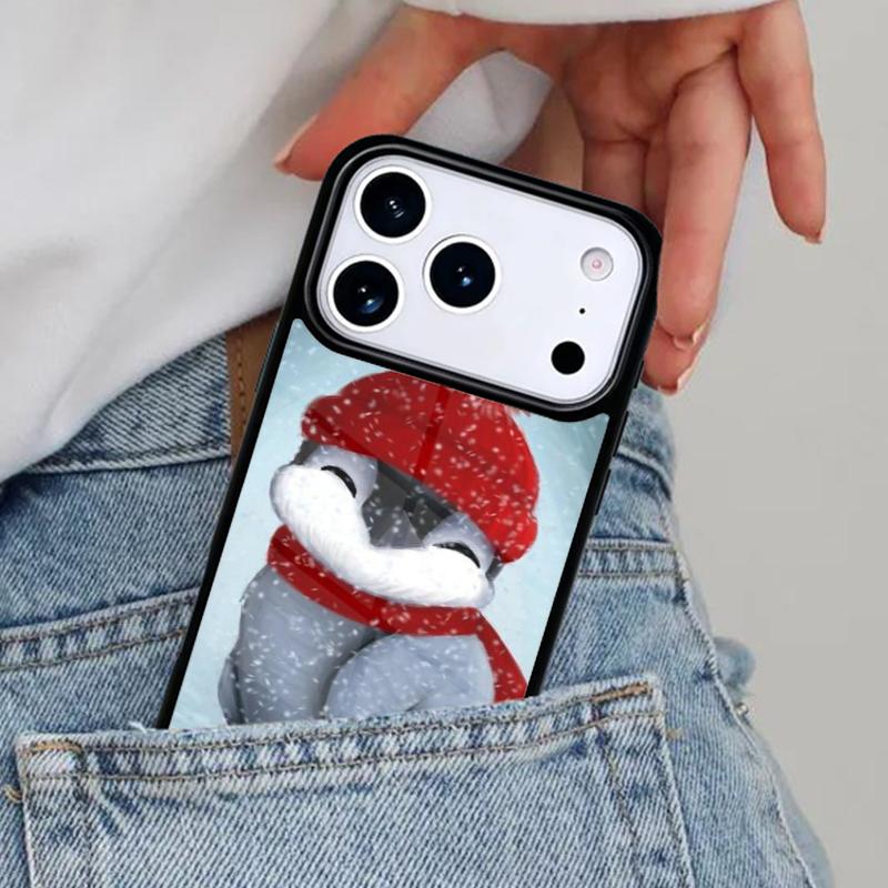 Cute Penguin Phone Case for iPhone 16e 15 14 13 12 17 Pro Max Plus Air 17pro Cover Coque
