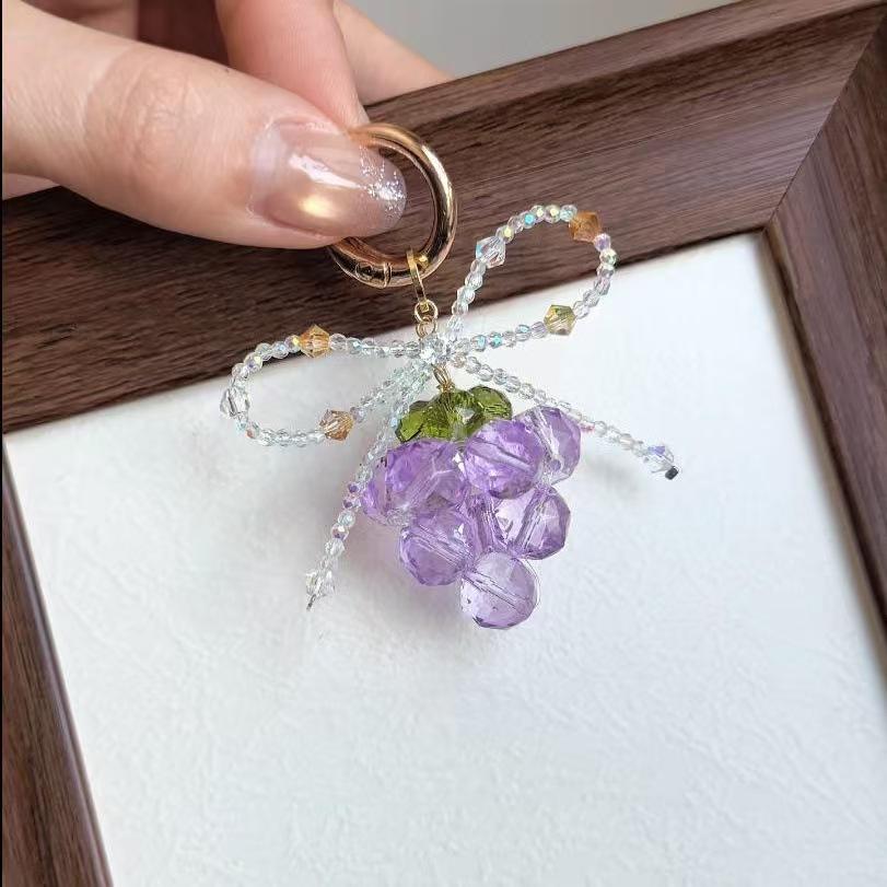 Summer Coolness Grape Bow Beaded Pendant Mori Small Fresh Sweet Wind Exquisite Simple Niche Pendant