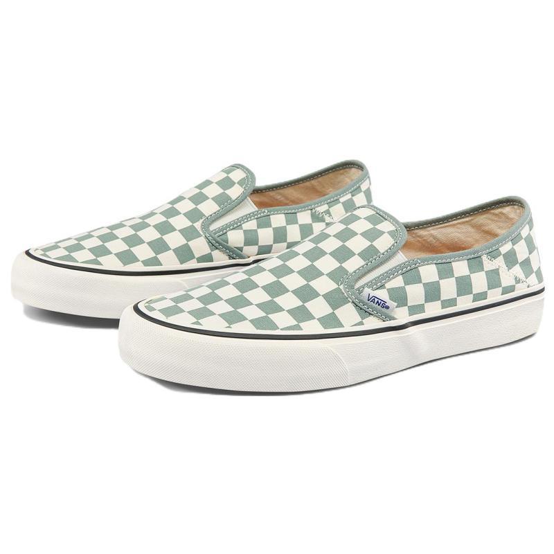 Vans Slip On Low Tops Casual Skateboarding Shoes Unisex Green White Vans VN0A5HYQB8O