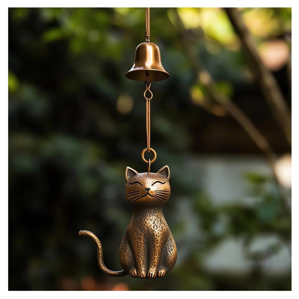 Unique Cat Garden Decor Cat Statue Themed Gifts Wind Chimes Hanging Cat Cat Statue Outdoor Decorations Gifts For Cat Lovers