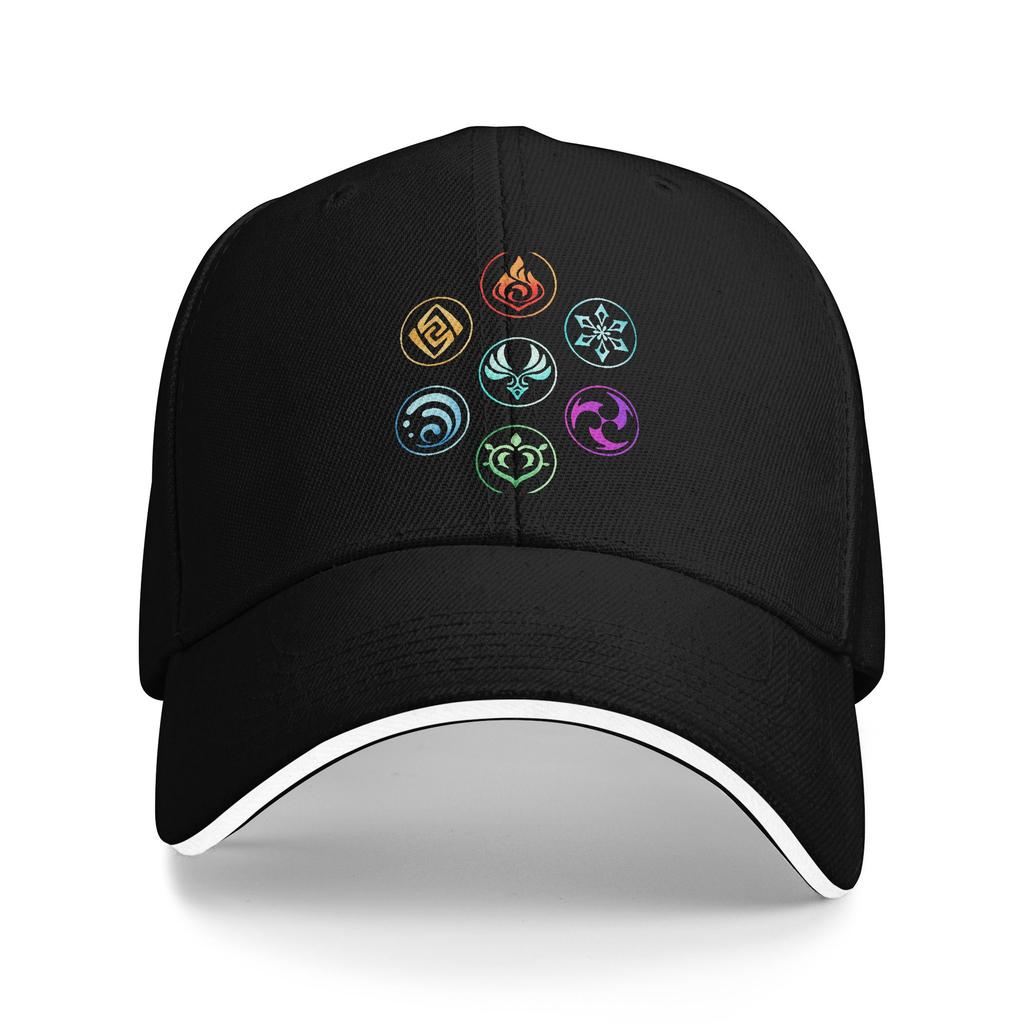 Genshin Impact Cute Geo Slime Baseball Cap Retro Anime Game Sandwich Hats Unisex Style Polyester Dad Hat Sport