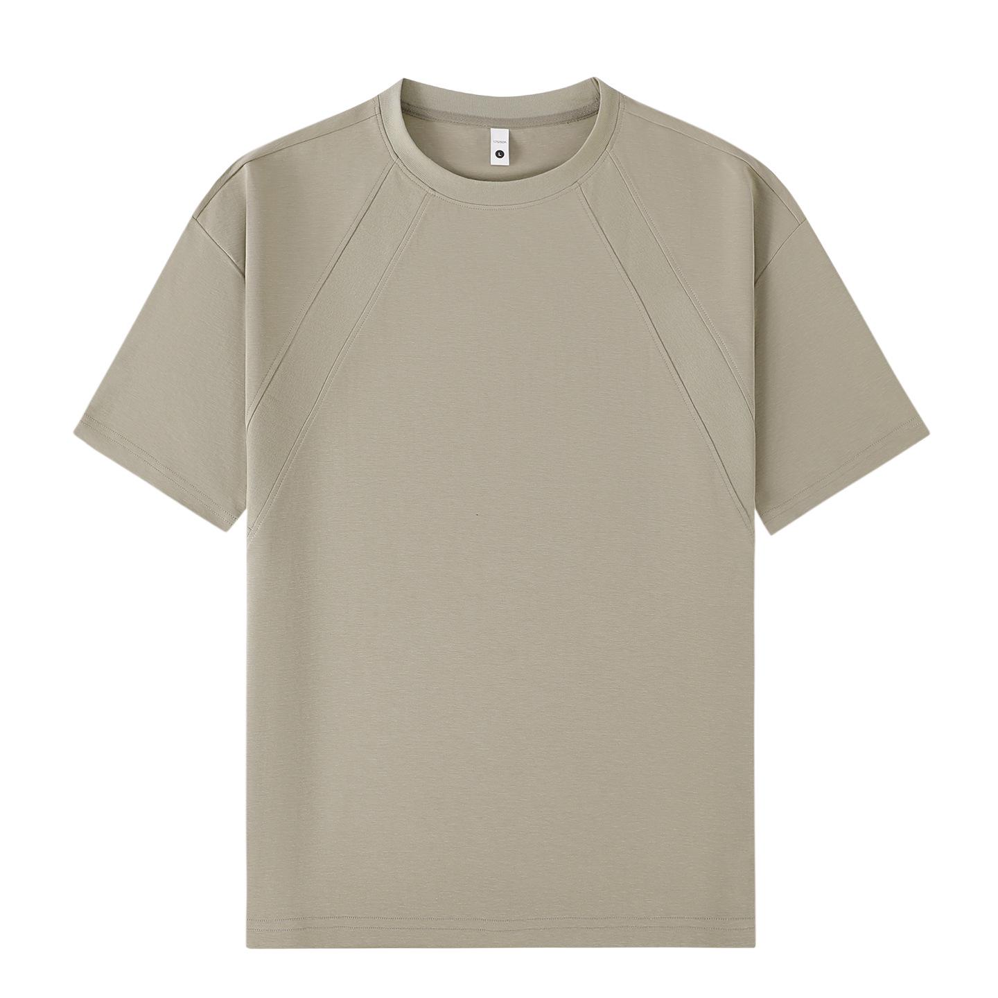 

2026 Summer Unisex Quick-Dry Ribbed Collar Patchwork Tee 3XL (175-190 lbs)
