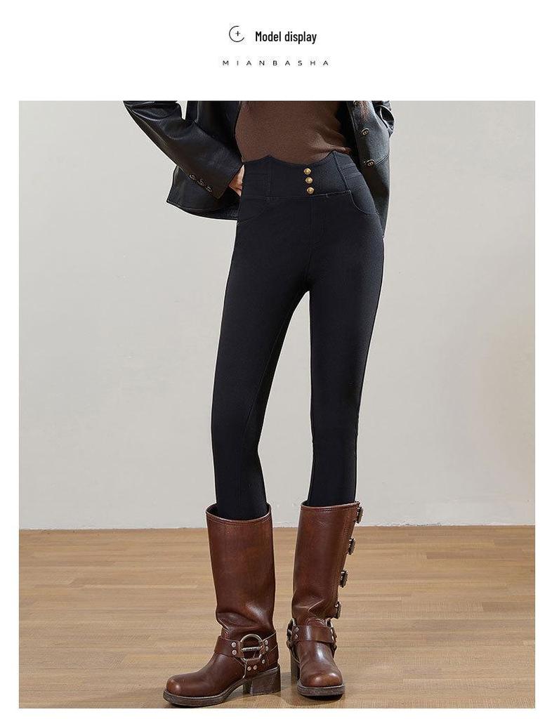 Cotton Avocado Slimming Pencil Pants - Women's Long Casual Leggings for Autumn/Winter 2024