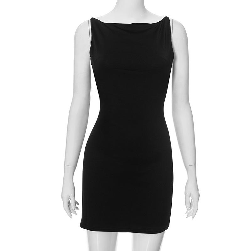 Summer Casual Fashion Mini Sleeveless Wrap Y2K Basic Vest Dress Oufits Sexy Elegant Women Club Party Evening Dress