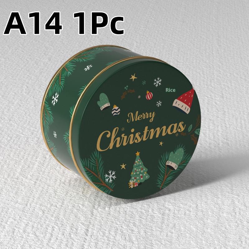 Christmas Tinplate Candy Tin Can Metal Box Cartoon Elk Santa Claus Letter Printed Xmas Candy Cookie Tea Storage Gift Case