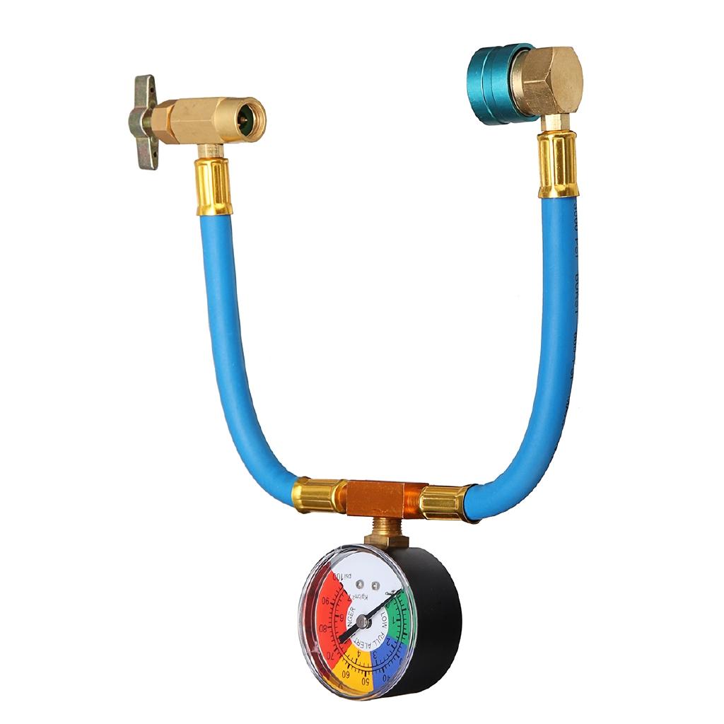 Blauer R-1234yf Füllschlauch mit Manometerkupplungen-Set für Auto-Klimaanlage A/C Kältemitteldruck-Füllschlauch