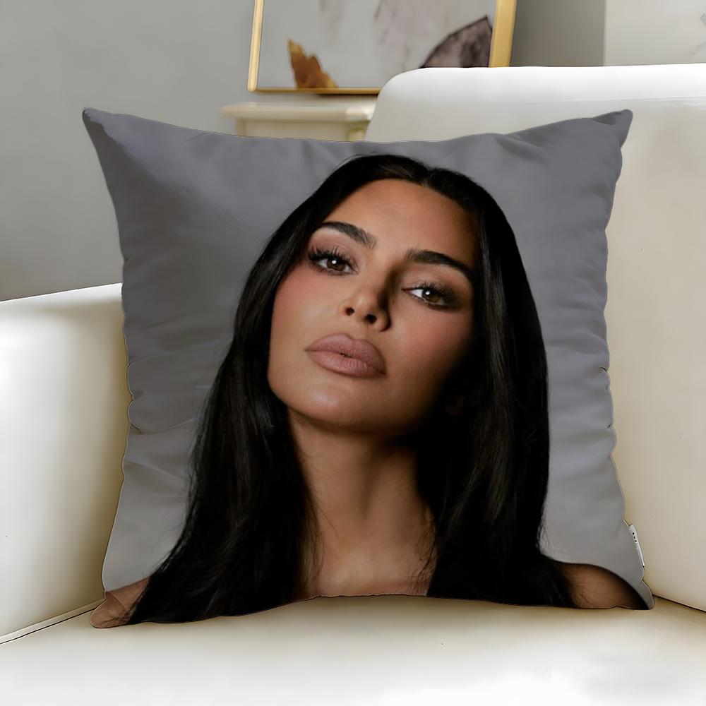 Popular Celebrity Kim Kardashian Cushion Cover Soft & Easy-Wash Pillow Case – Versatile For Couch, Bed, Travel And Office