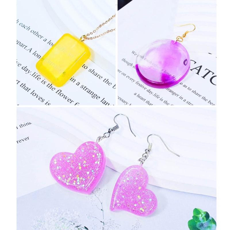 DIY Drop Earring Mold 3D Resin Pendants Moulds Fashionable Ear Jewelry Molds Silicone Material for Hand-Making Earrings