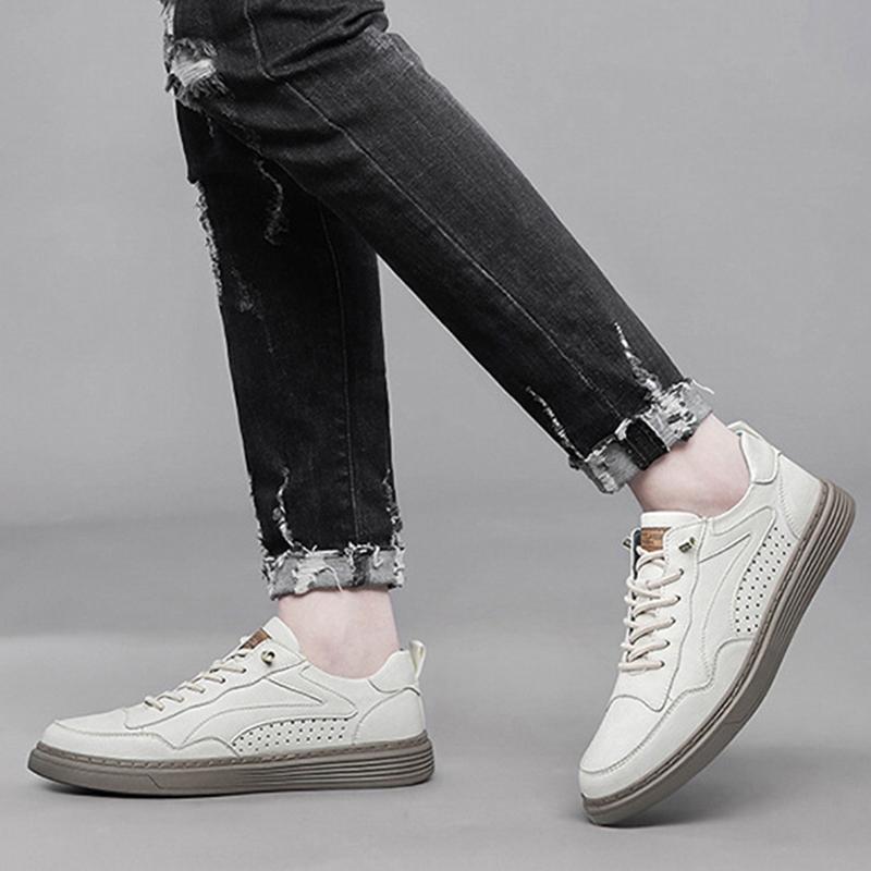 Mode Outdoor Sneaker Herren Echtleder Oxfords Atmungsaktive Schuhe Handgefertigte Echtlederschuhe Wanderschuhe Freizeitschuhe für Herren