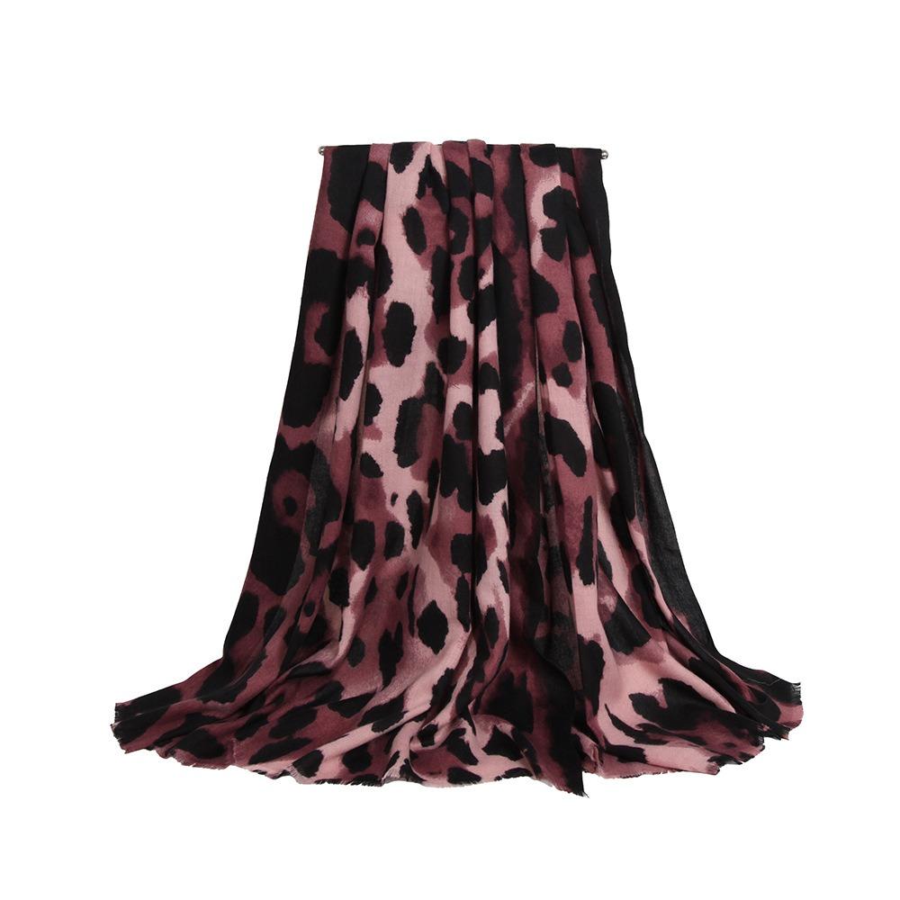 Wool Women's Shawl Leopard Print Lady Scarves Wraps Fashion Foulard Pashmina Hijabs Hijab Use